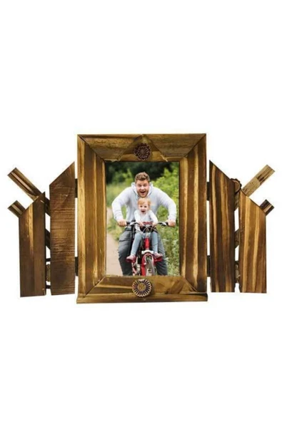 Dijital Dünyası 10x15 Kapaklı Desenli Bambu Fotoğraf Çerçevesi ürün görseli 1