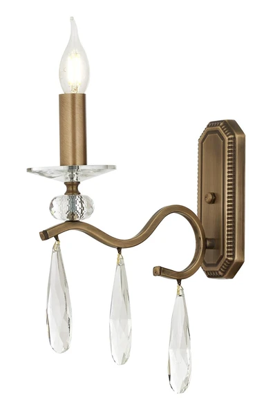 AVONNI AP-60394-1E Eskitme Kaplama Aplik E14 Metal Kristal 28x11cm ürün görseli 1