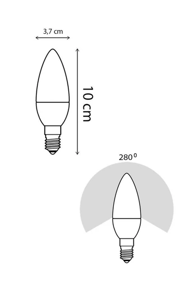 Şahnet 6W Led Mum Ampul Beyaz Işık 6500K - E14 - Resim 2