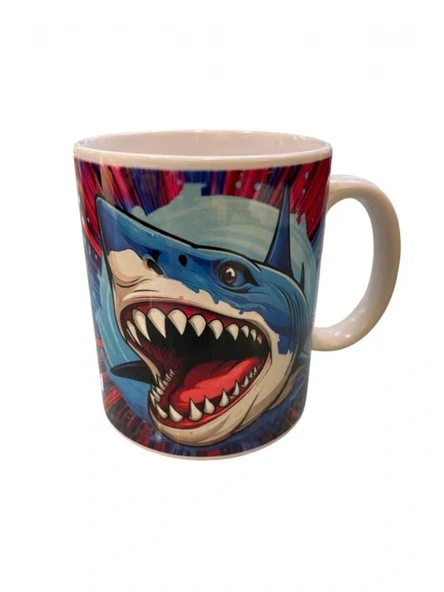 Kosova SAG004 Köpekbalığı Desenli Porselen Kupa ürün görseli 1