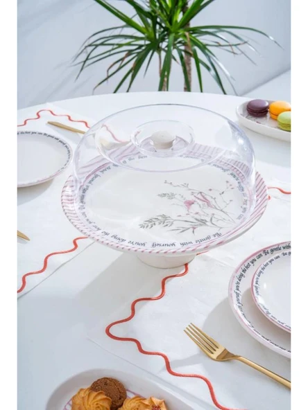 Acar HCA9090 Laila Desenli Ayaklı Kek Fanusu 30 cm ürün görseli