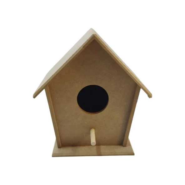 MDF Ahşap Kuş Yuvası - Evi - Resim 2