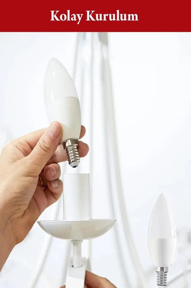 Şahnet 6W Led Mum Ampul Beyaz Işık 6500K 3 Adet - E14 - Resim 4