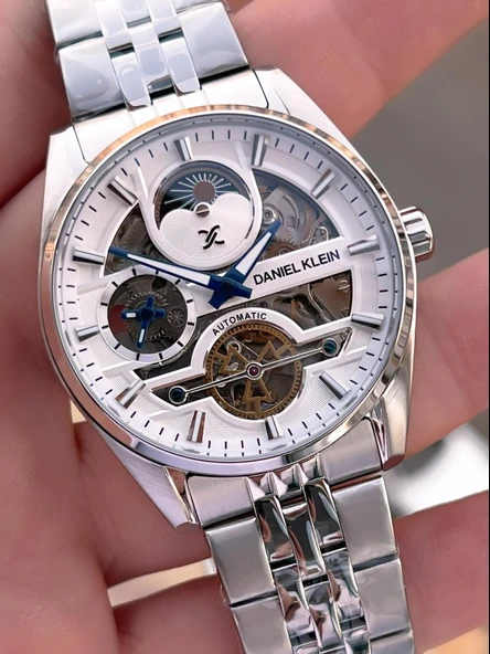 Daniel Klein Otomatik Mekanizma Mehtap Ve Güneş Kadranlı 2 Yıl Garantili Erkek Kol Saati OTM.14266.1 - Resim 5