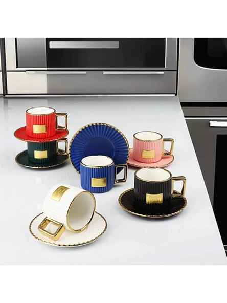 Kosova ODR-01 Renkli Porselen Kahve Seti 6'lı ürün görseli
