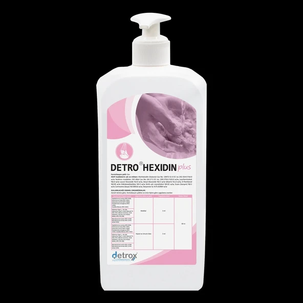 Detro Hexidin Plus 1L Klorhexidinli Antiseptik Antiseptik Etkili Sıvı Sabun ürün görseli 1