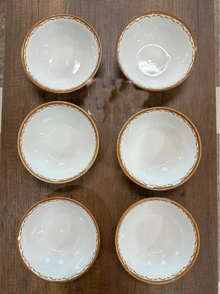 Cooker CKR4250 Desenli Beyaz Porselen Kase 14 cm 6'lı ürün görseli 1