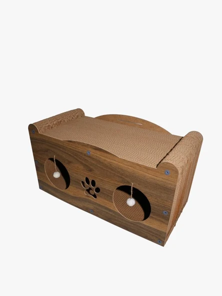 Allday Karton Tırmalamalı Kedi Evi 60x30x28cm ürün görseli