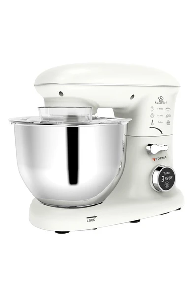 Torima TMK-1400DT Beyaz Stand Mikser , Hamur Yoğurma Makinesi , Mutfak Şefi 1400W - Resim 9
