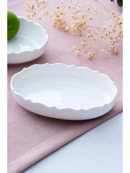 Acar PORWM6317 Nirvana Beyaz Porselen Oval Tabak 15.75 cm ürün görseli