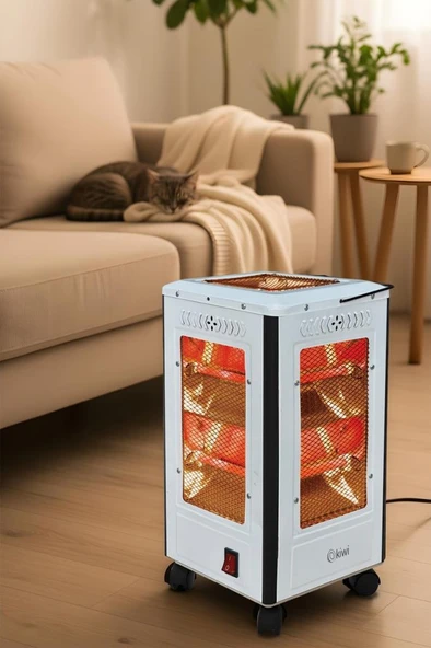 Kiwi KHT-8407 Quartz Isıtıcı 5 Yönlü Isıtma & Enerji Tasarruflu Kuvars Tüp & Taşınabilir Tasarım - Resim 4