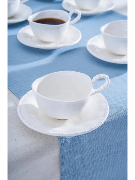 Acar POR7285 Beyaz Porselen Çay Fincanı Seti 6'lı ürün görseli 1