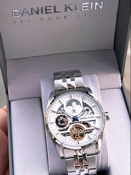 Daniel Klein Otomatik Mekanizma Mehtap Ve Güneş Kadranlı 2 Yıl Garantili Erkek Kol Saati OTM.14266.1 - Resim 2