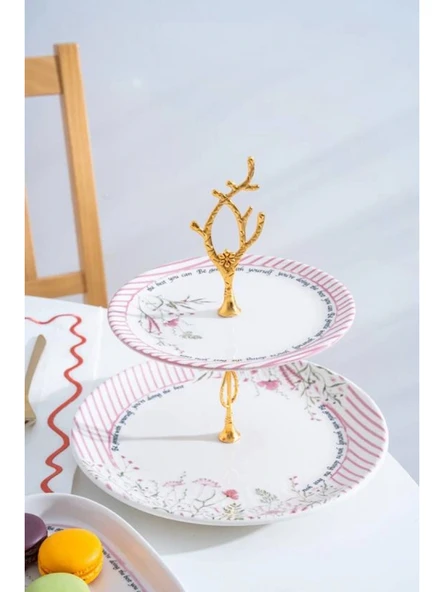 Acar HCA9089 Laila Desenli Katlı Seramik Kurabiyelik 27 cm ürün görseli