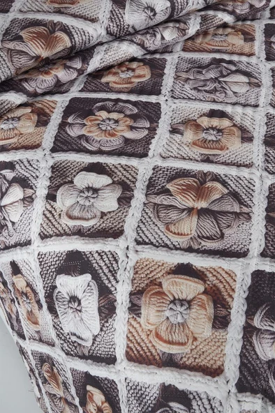 Gülce Ultrasonik Kapitoneli 5D Baskılı Çift Kişilik Yatak Örtüsü - Resim 4