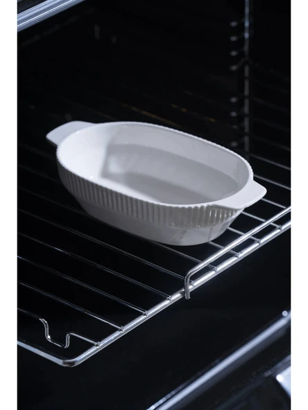 Acar JEA7377 Nova Beyaz Porselen Oval Fırın Kabı 19 cm - Resim 3