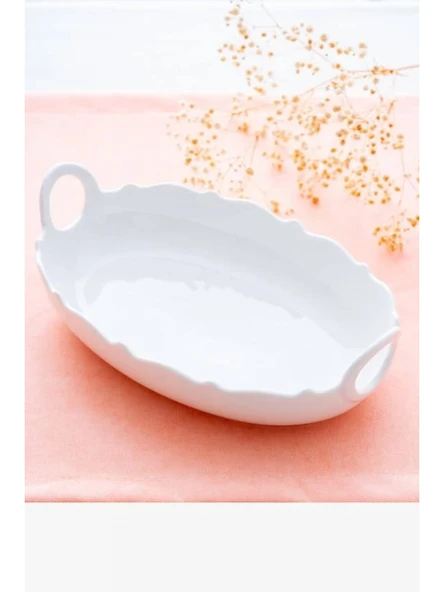 Acar POR6321 Nirvana Beyaz Porselen Oval Tabak 26x18 cm ürün görseli 1