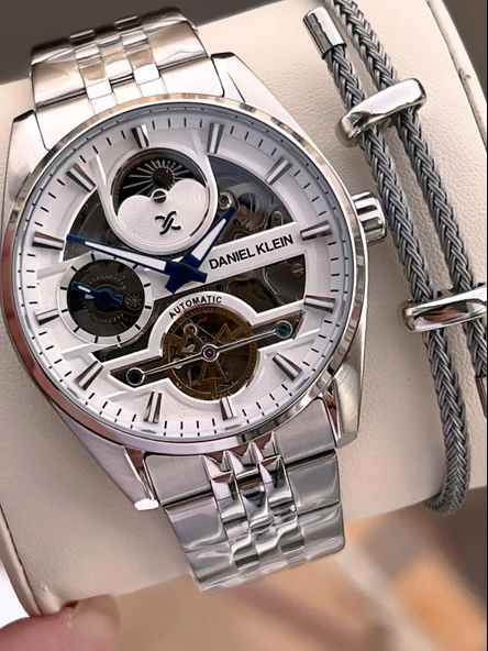 Daniel Klein Otomatik Mekanizma Mehtap Ve Güneş Kadranlı 2 Yıl Garantili Erkek Kol Saati OTM.14266.1 ürün görseli