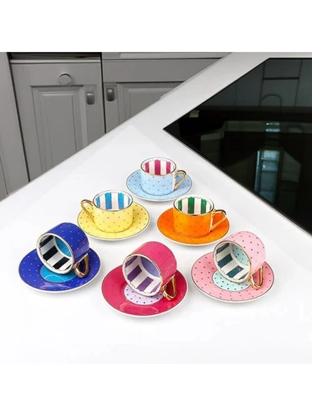 Kosova FNC07 Renkli Porselen Kahve Seti 6'lı ürün görseli 1