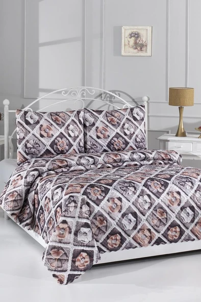 Gülce Ultrasonik Kapitoneli 5D Baskılı Çift Kişilik Yatak Örtüsü ürün görseli