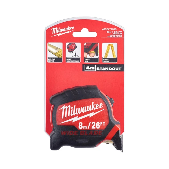 Milwaukee Premium Geniş Bıçak Şerit Metre 8M /26FT 4932471818 - Resim 3