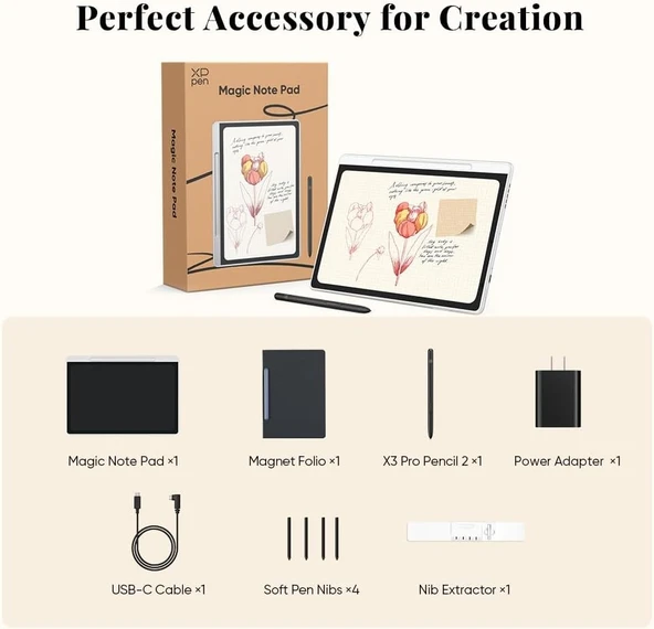 XP-Pen Xp-pen Magic Note Pad 3'ü 1 Arada X3 Pro 16k X-paper Gerçek Kağıt Deneyimi - Resim 9