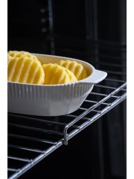 Acar JEA7377 Nova Beyaz Porselen Oval Fırın Kabı 19 cm - Resim 2