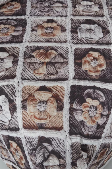 Gülce Ultrasonik Kapitoneli 5D Baskılı Çift Kişilik Yatak Örtüsü - Resim 3