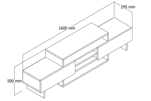 LENDA Özge 2 Kapaklı Raflı Tv Sehpası - Beyaz - 4