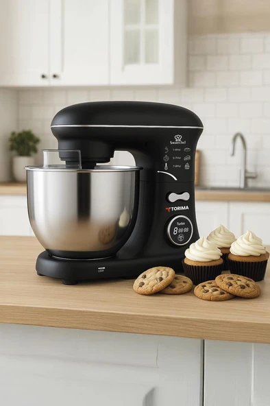Torima TMK-1400DT Siyah Stand Mikser , Hamur Yoğurma Makinesi , Mutfak Şefi 1400W - Resim 7