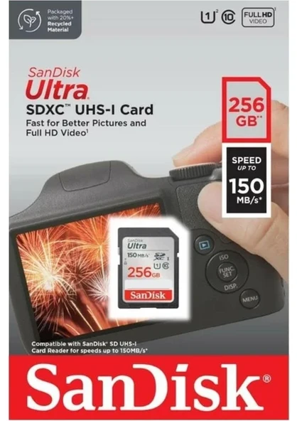 Sandisk Ultra 256GB 150MB/S Sdhc/sdxc Class 10 Uhs-I Hafıza Kartı SDSDUNC-256G-GN6IN - Resim 2