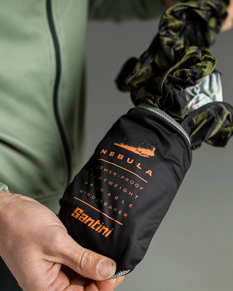 Santini NEBULA GRAVEL Erkek Rüzgarlık Bisiklet Ceketi 0M33275NEBULGRAV - Resim 8