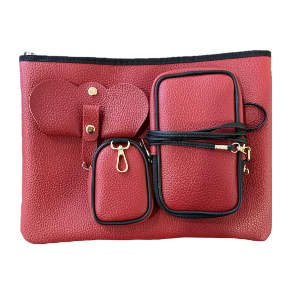 BİDERİ ECO LAPTOP ÇANTA SETİ KIRMIZI ürün görseli