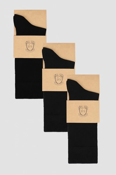 Ds Damat 3 Pair Crew Dress Socks Made of Naturel C ürün görseli