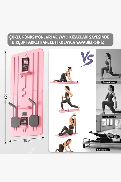 Pilates Tahtası Seti Reformer Etkili Çok Amaçlı Direnç Lastikli Diz Minderli Ev Tipi Pilates Aleti - Resim 11