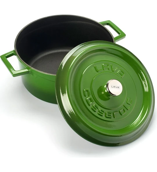 Lava Trendy Yuvarlak Yeşil 24 cm Derin Döküm Tencere - Resim 2