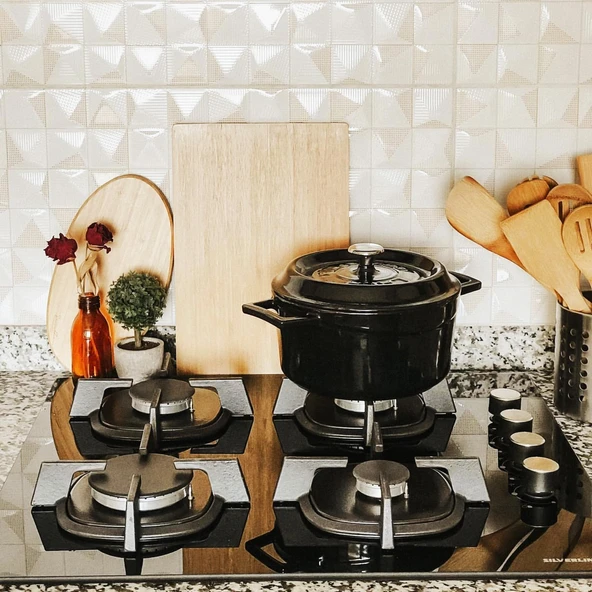 Lava Trendy Yuvarlak Yeşil 24 cm Derin Döküm Tencere - Resim 4