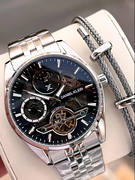 Daniel Klein Otomatik Mekanizma Mehtap Ve Güneş Kadranlı 2 Yıl Garantili Erkek Kol Saati OTM.14266.2 ürün görseli
