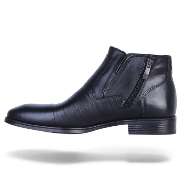 Censay 137 Siyah Antik Erkek %100 Deri Kürklü Bot - Resim 3