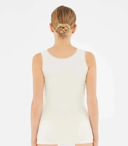 2 li Paket Dagi Bayan Kaşkorse Dantelli Atlet 5010KC - Resim 4