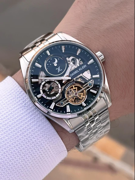 Daniel Klein Otomatik Mekanizma Mehtap Ve Güneş Kadranlı 2 Yıl Garantili Erkek Kol Saati OTM.14266.2 - Resim 3