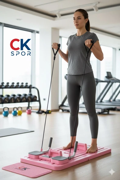 Pilates Tahtası Seti Reformer Etkili Çok Amaçlı Direnç Lastikli Diz Minderli Ev Tipi Pilates Aleti - Resim 7