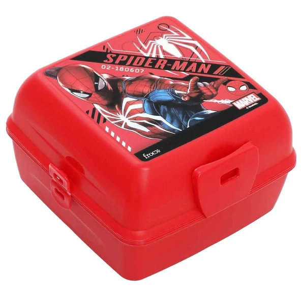 Beslenme Kutusu 4 Bölmeli Örümcek Adam Kırmızı Renk Erkek Figürlü 1 Adet Yemek Saklama Kabı Beslenme Çantası ürün görseli