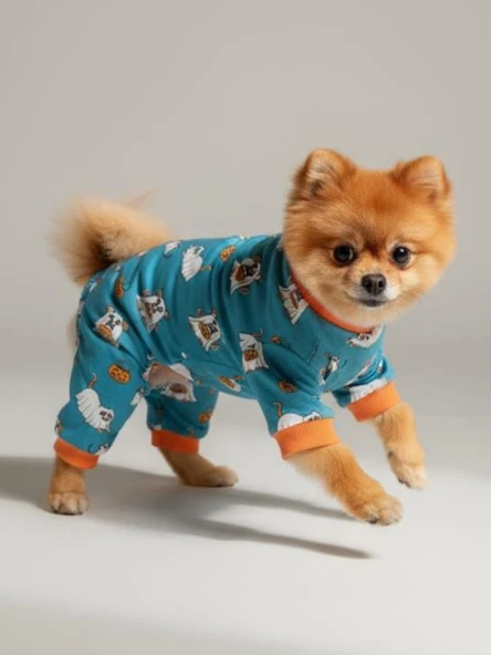 Puggy Pie Köpek Pijama Tulum | Küçük Irk Pamuklu Köpek Tulumu | Tüy Dökülmesini Azaltır | Penye Dog Pajamas - Resim 5