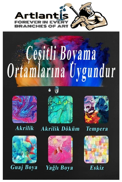 Siyah Tuval 10x10 cm 3 Adet Astarlı Kare Tuval Resim Tuvali Siyah 10*10 cm Tual  Akrilik Yağlı Boya İçin İdeal - Resim 4