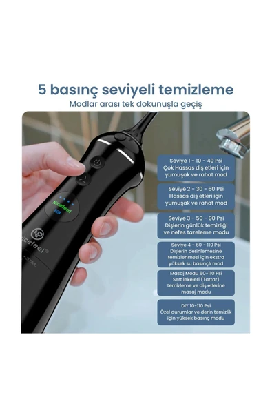 NPO Komple Ağız Temizliği Nicefeel Fc1596 Taşınabilir,şarjlı,masajlı,diş Teli/protez Bakım Profesyonel - Resim 3