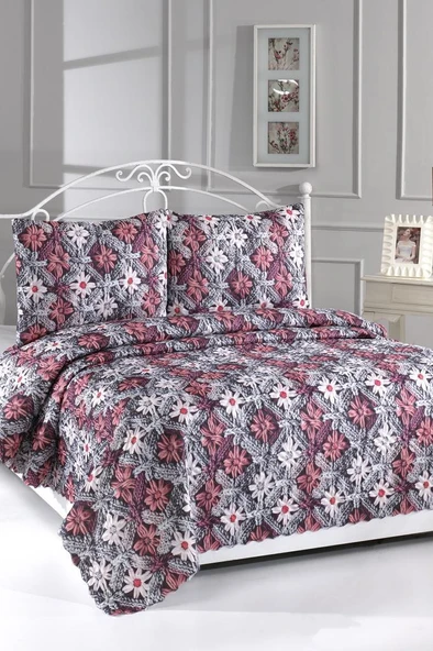 Alvera Ultrasonik Kapitoneli 5D Baskılı Çift Kişilik Pike Takımı ürün görseli