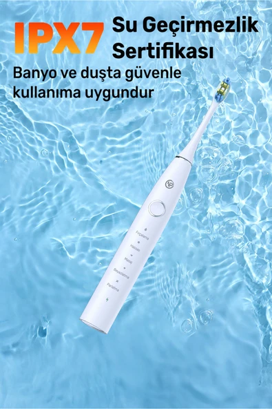 NPO Nicefeel X610-Z Dakikada 40000 Titreşim, Şarjlı Sonic Profesyonel Diş Fırçası-Beyaz - Resim 4