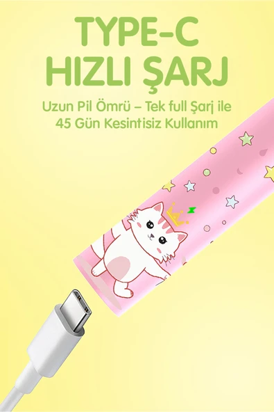 NPO Nicefeel X500 Çocuklar için Dakikada 39600 Titreşim,Şarjlı Sonic Profesyonel Diş Fırçası-Pembe - Resim 8