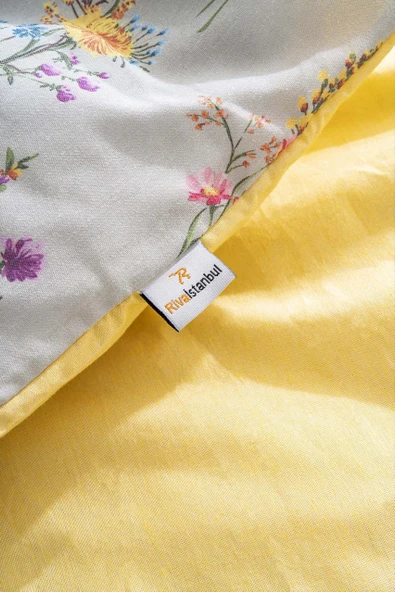 Begonvil Çift Kişilik Naturel İpeksi Nevresim Takımı - Resim 6